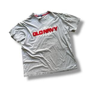 Y2K Grey Old Navy Text Filagree Tee